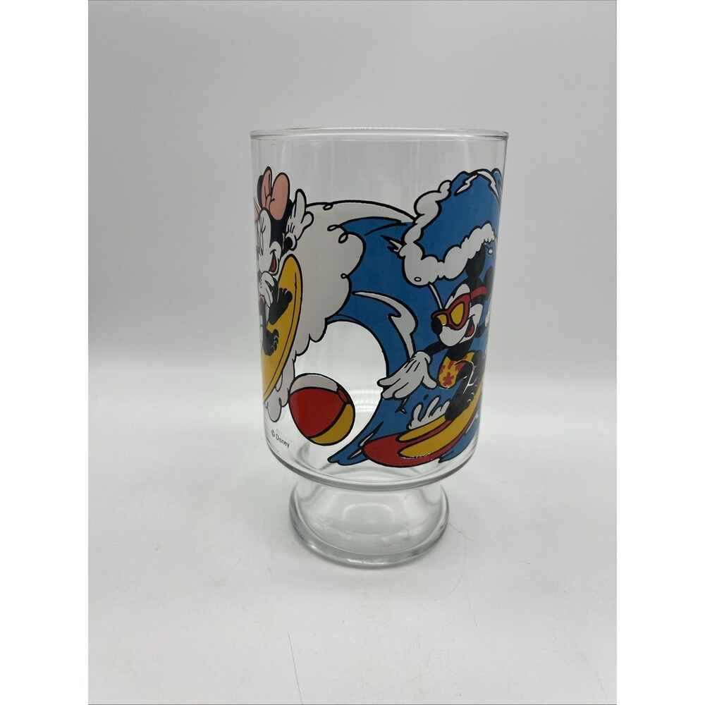Disney Mickey And Minnie Mouse Surfing Large Glass Tumbler